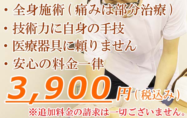 しらさぎ活法整体院名古屋の整体施術料金画像