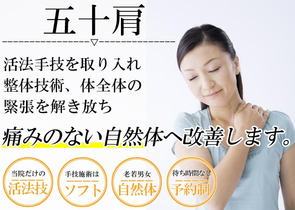 五十肩は名古屋のしらさぎ活法整体院トップ