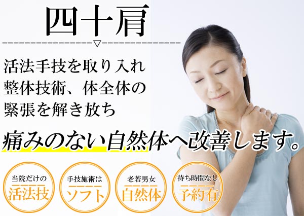 四十肩は名古屋のしらさぎ活法整体院トップ