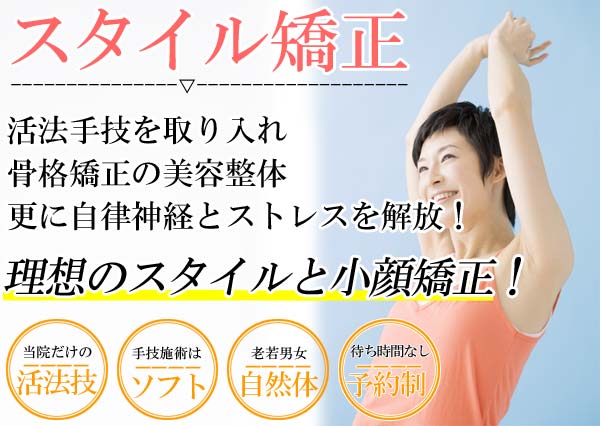 スタイル矯正(小顔/姿勢)は名古屋のしらさぎ活法整体院トップ
