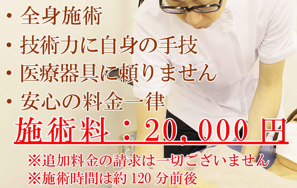 しらさぎ活法整体院名古屋の出張整体施術料金画像
